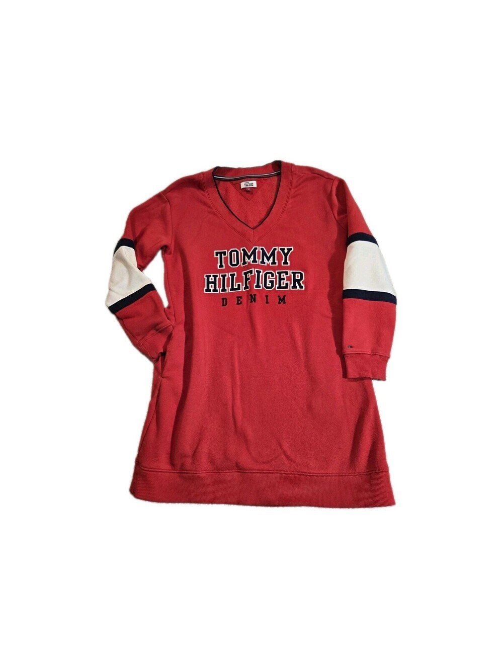 tommy hilfiger women Sweatshirt Dress/tunic Sz S  Logo Graphic Pockets...